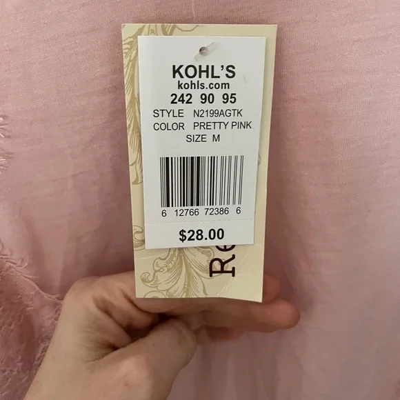 REWIND long sleeve pink shirt with lace size medium nwt - Picture 5 of 7